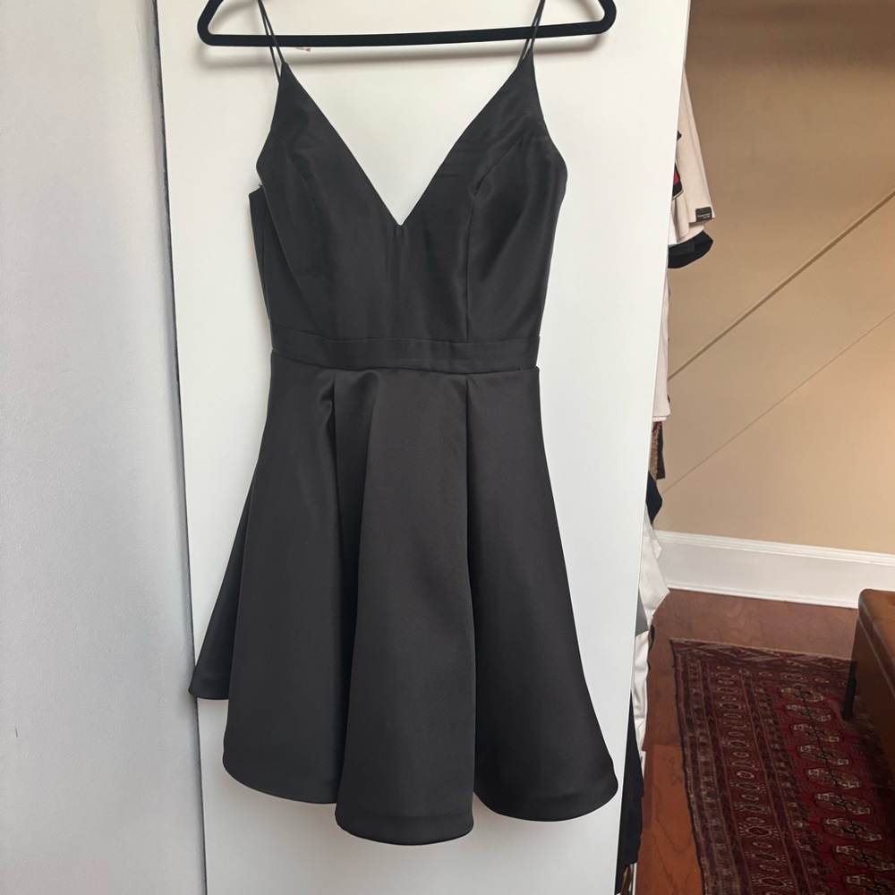 Jovani Black Pleated Mini Dress Cocktail